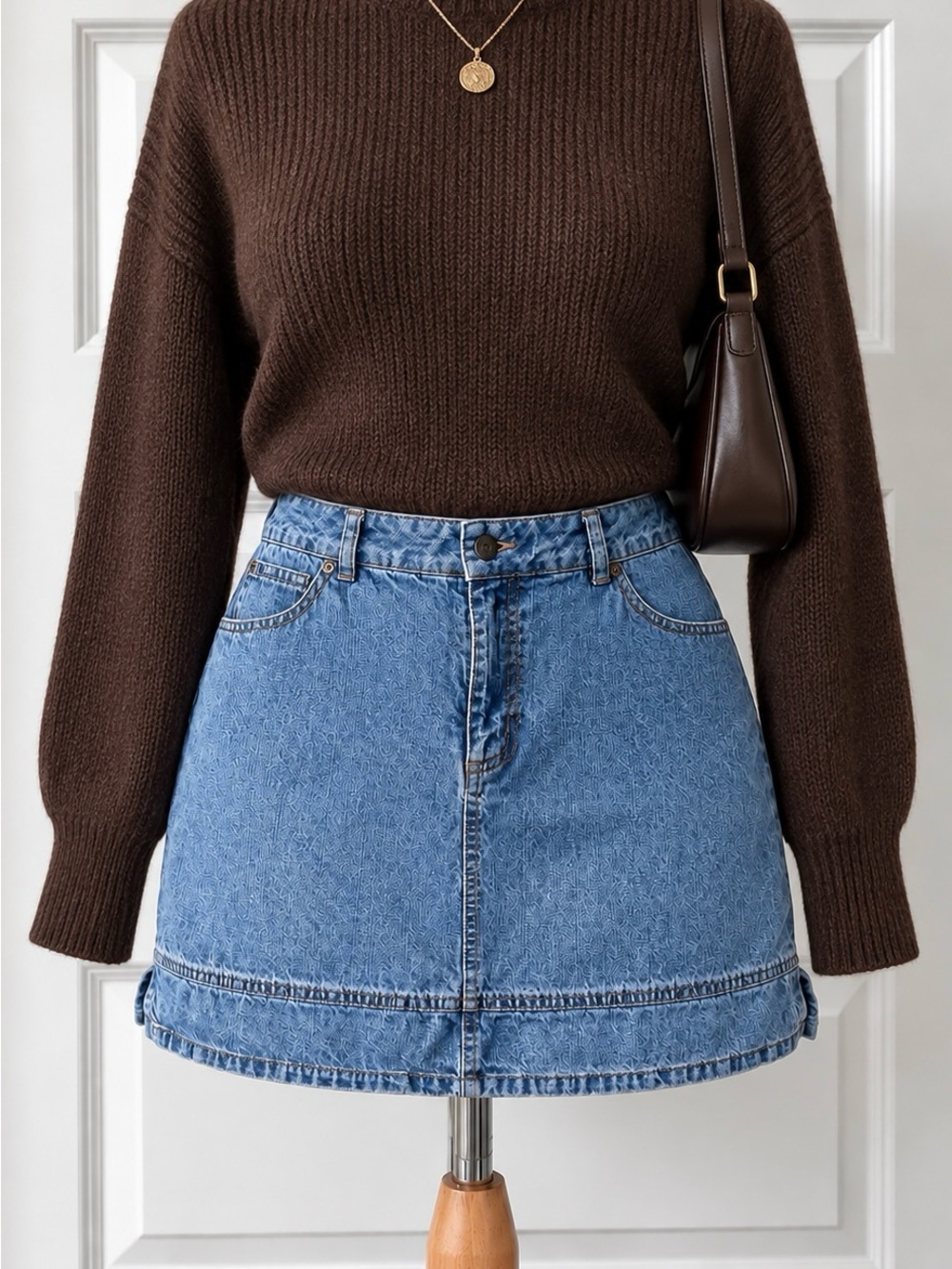 Vintage Y2K Sonoma Life + Style Denim 100% Cotton Skort Blue Jean Mini Skirt
